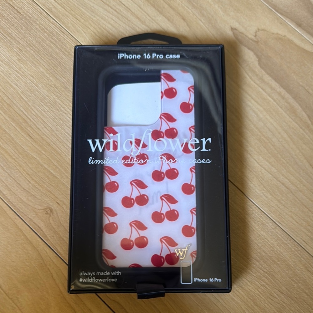 Wildflowers Cherry Pattern Phone Case - Red And W… - image 1